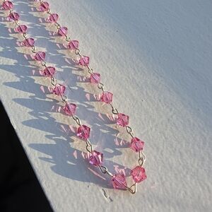 Elegant Pink Crystal Necklace